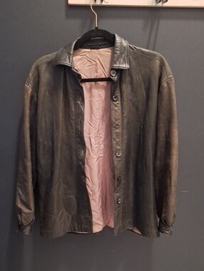 Distressed Women's Black Leather Jacket